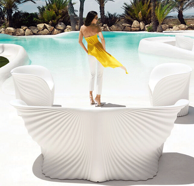 新款玻璃钢海浪波纹椅子商场酒店户外通用